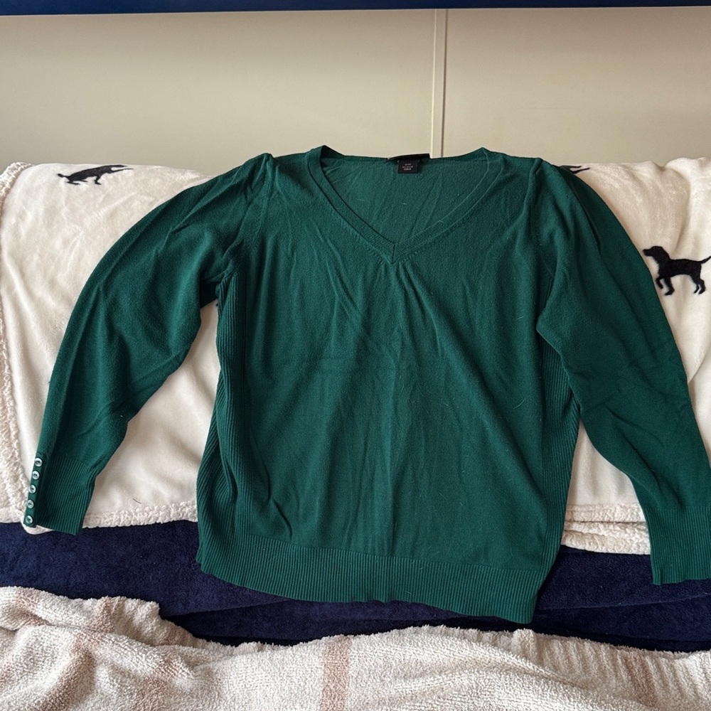 Lane Bryant Green V-Neck Sweater